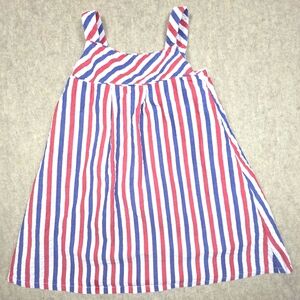 Tommy Bahama Sleeveless Girls Dress Size 6 Red White Blue‎ Stripped Patriotic